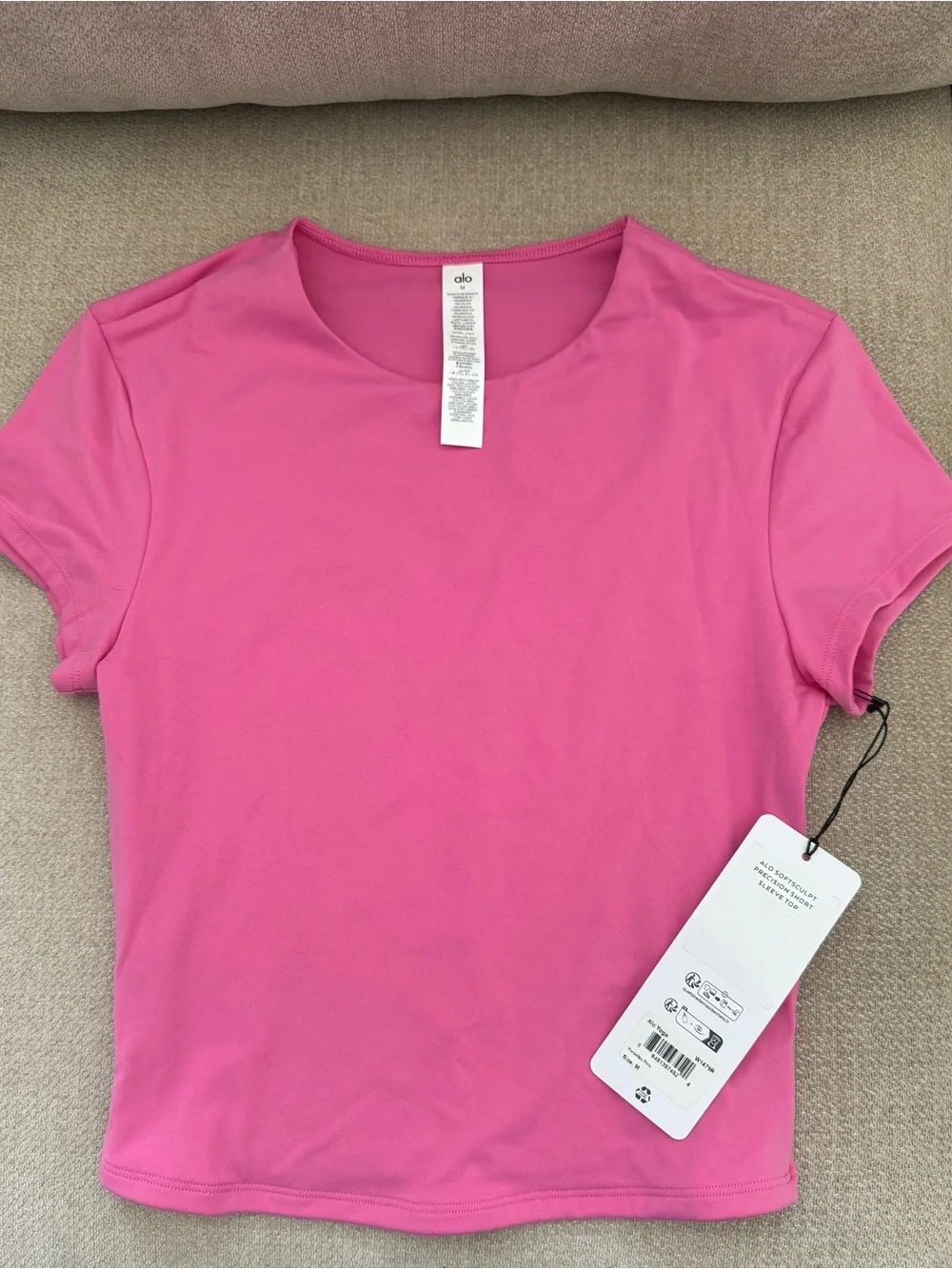ALO Yoga Pink Crop Tee